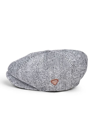 Paolo Grey Herringbone Flat Cap