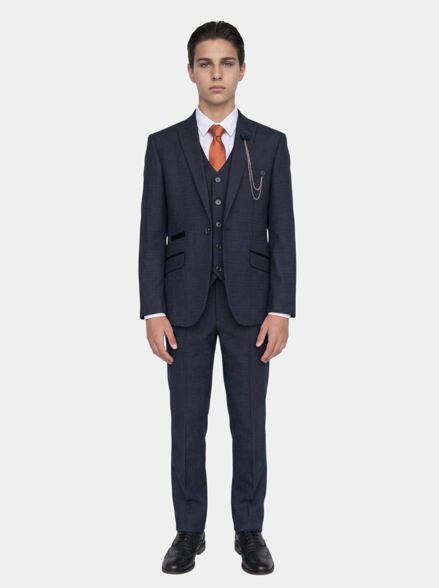 Boys Caridi Navy Three Piece Suit