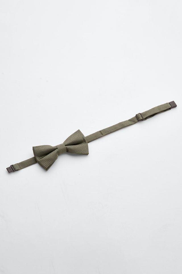 Junior Olive Textured Bow Tie