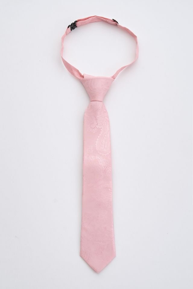 Junior Pink Paisley Tie