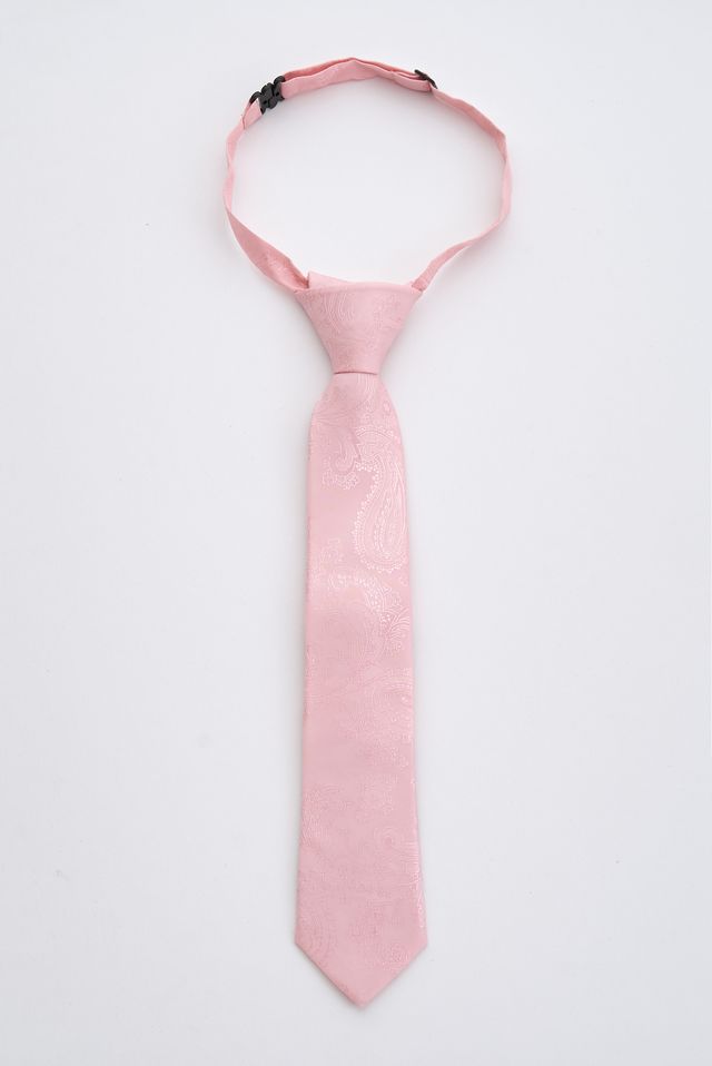 Junior Pink Paisley Tie
