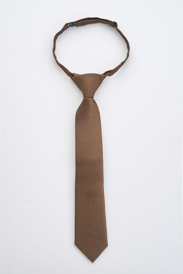 Junior Brown Textured Tie