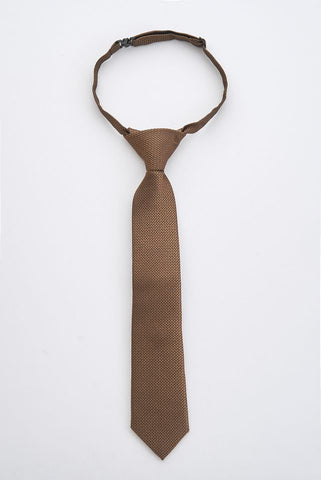 Junior Brown Textured Tie