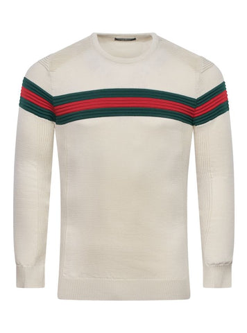 Crew Neck Champagne with Red & Green Stripe (Copy)