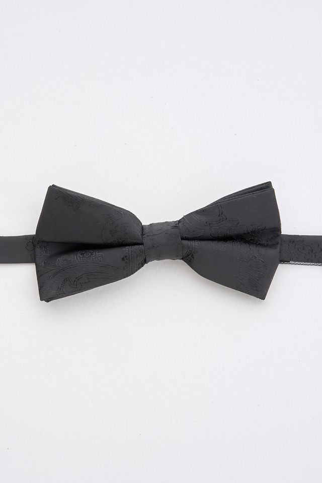 Junior Black Paisley Bow Tie