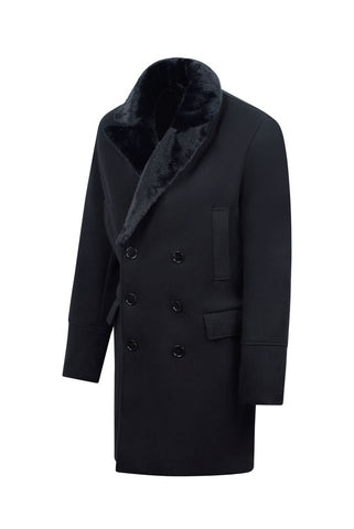 Imperiale Black Detachable Fur Overcoat
