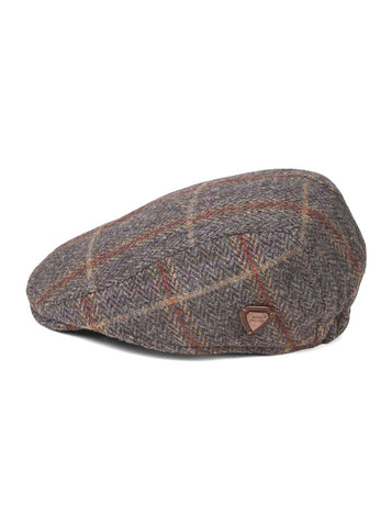 Franco Brown Check Tweed Flat Cap
