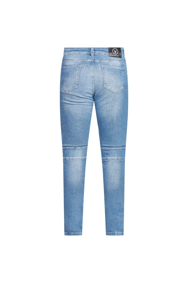 Ovy Bleu Zip Moto Stretch Denim