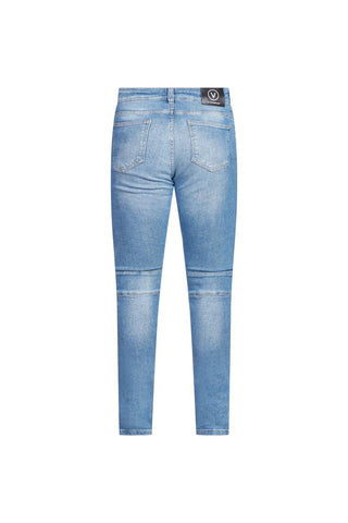 Ovy Bleu Zip Moto Stretch Denim