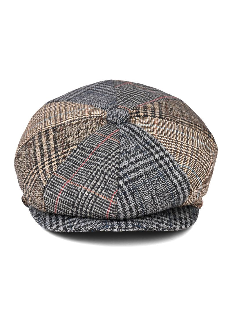 Paolo Patchwork Check Flat Cap