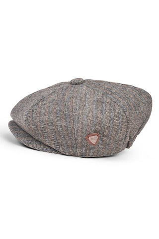Paolo Brown Herringbone Flat Cap