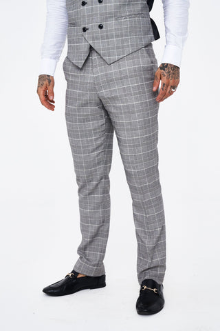 Ross - Grey Check Three Piece Suit