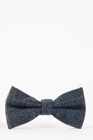 Scott blue tweed bow tie