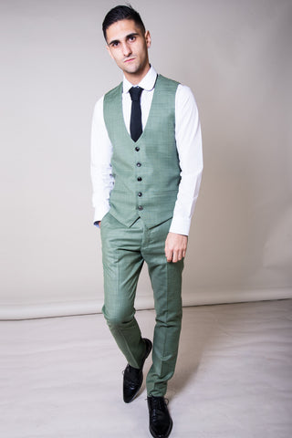 Marc Darcy Sid Moss Green Check Trousers