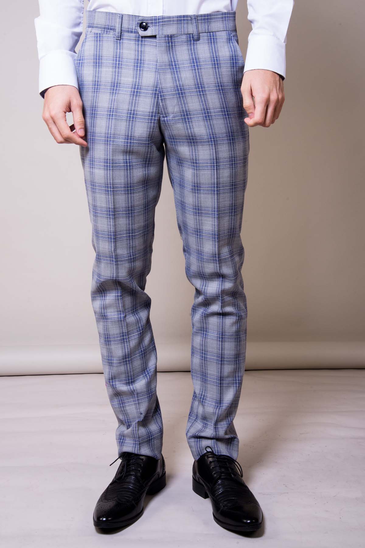 Marc darcy Jack Grey Checked Trousers