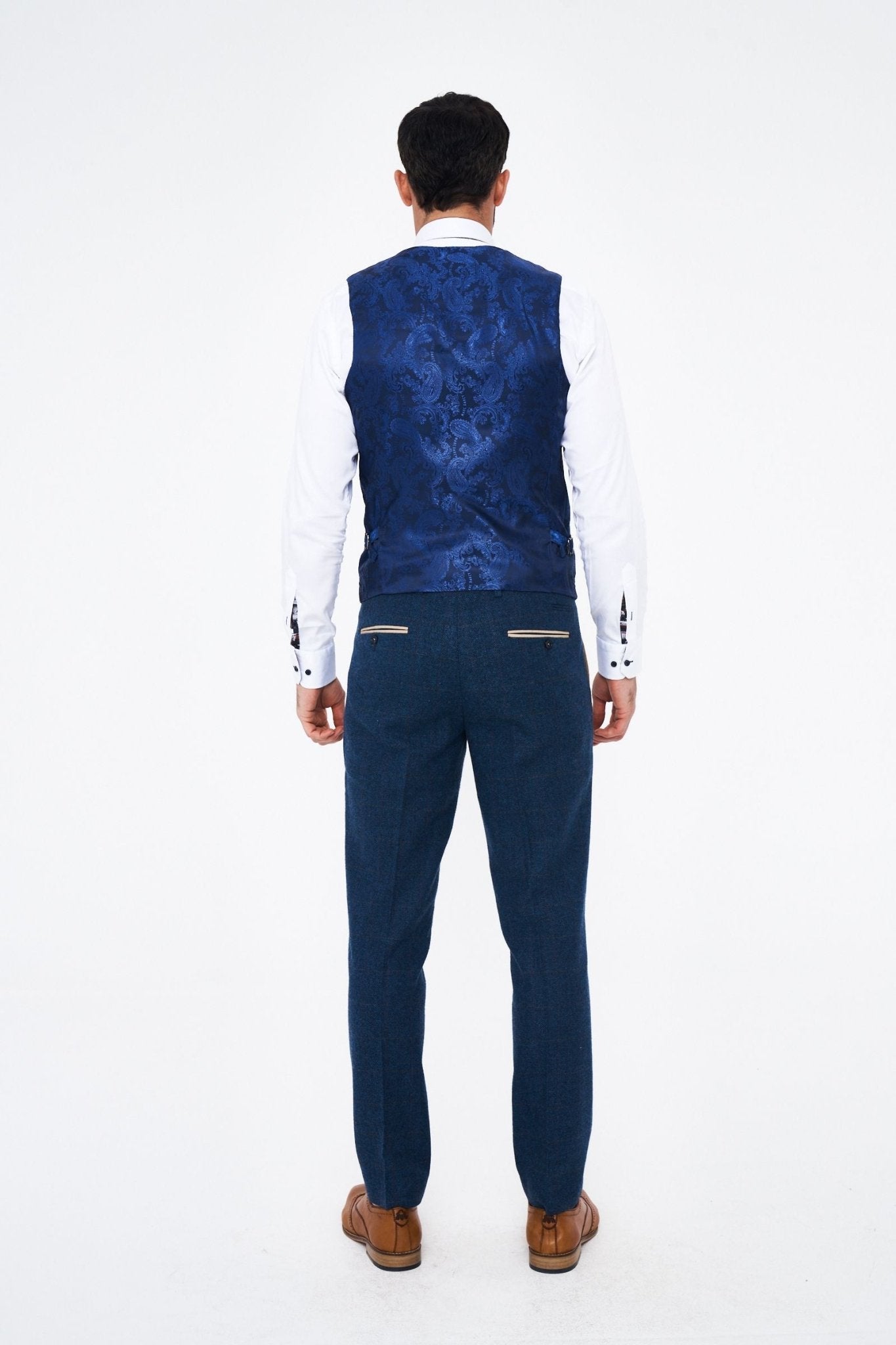 Marc Darcy Dion Blue tweed Waistcoat.