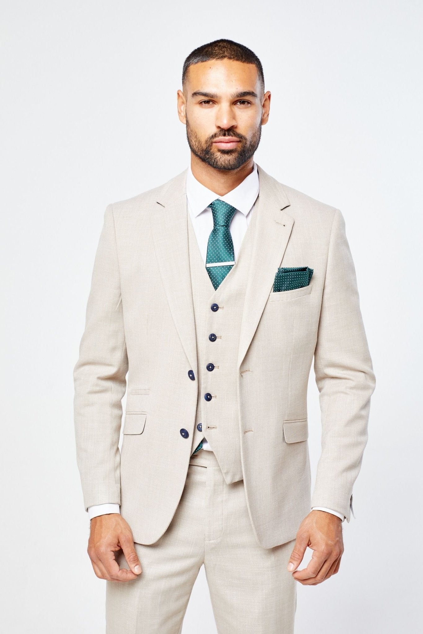 Miami Beige Three Piece Suit