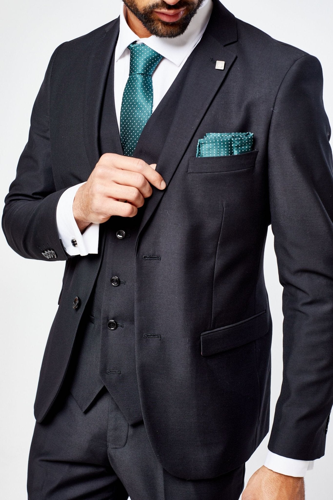 Parker Black Men's Three Piece Suit