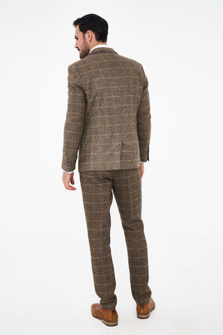 House of Cavani Albert Brown Tweed Three Piece Suit