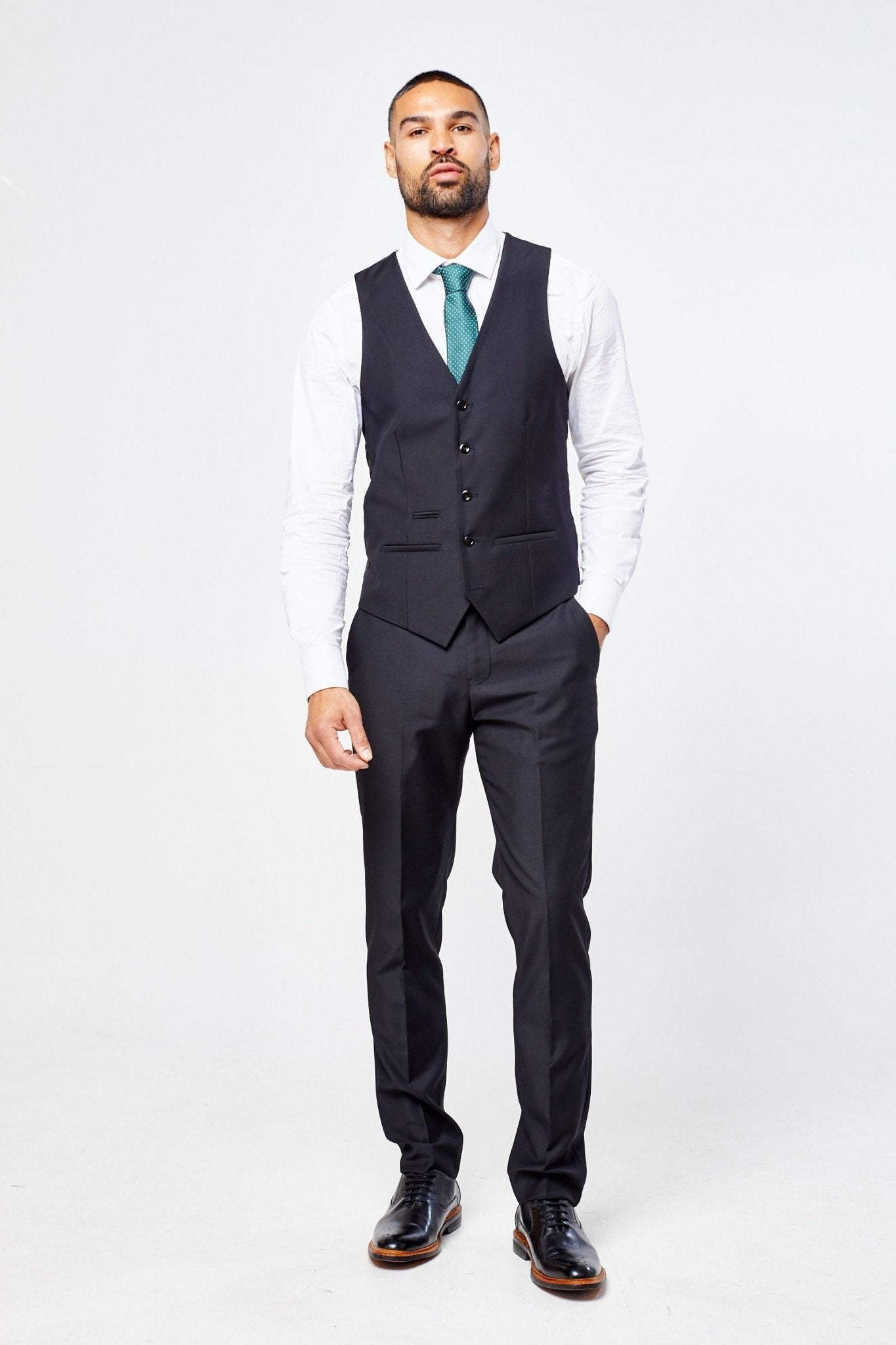 Parker Black Men's Three Piece Suit
