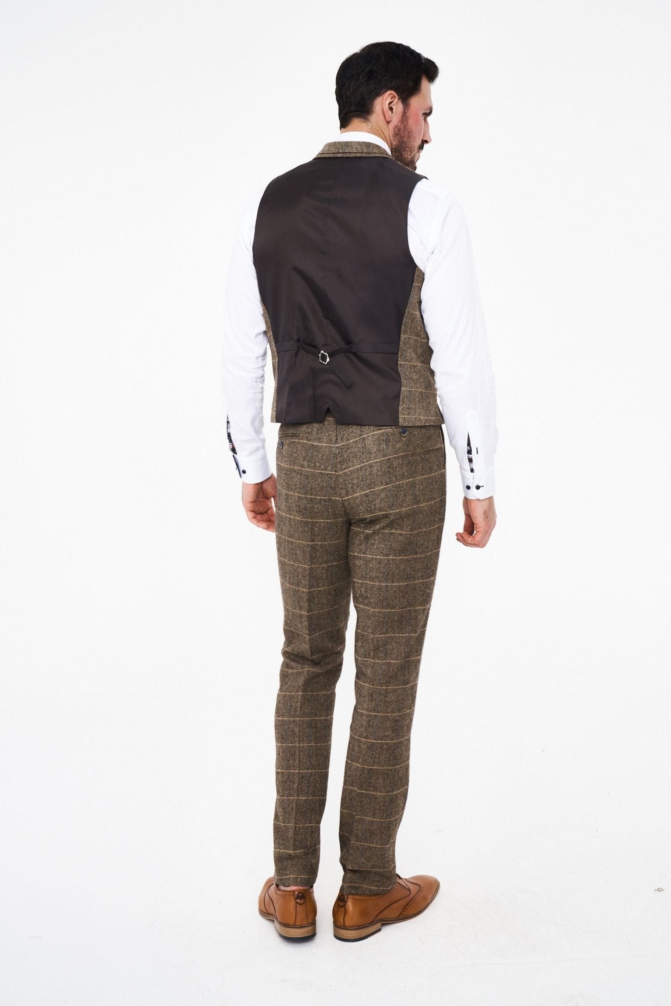 Albert Brown Tweed Three Piece Suit Short