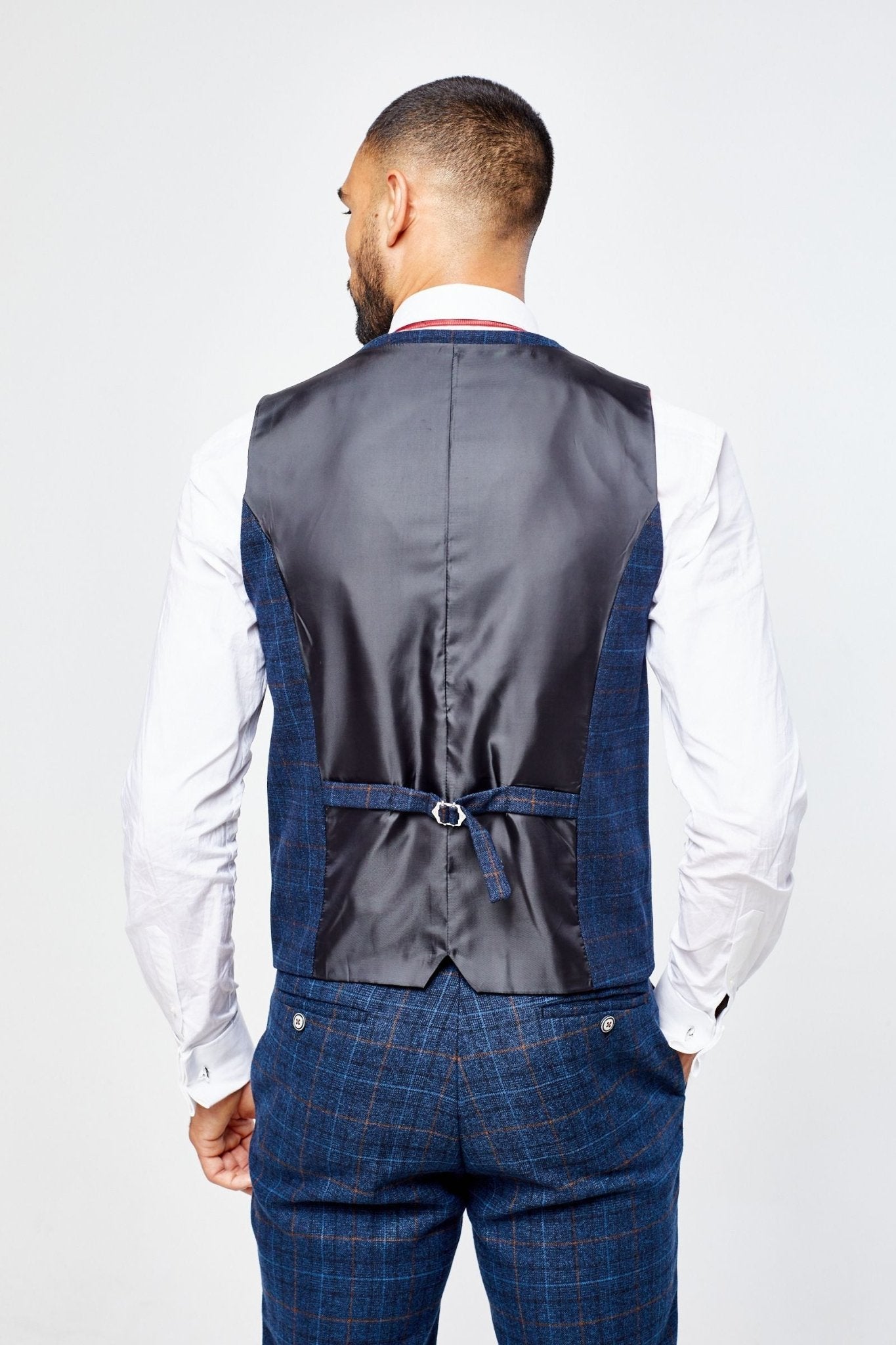 Cody Blue Check Three Piece suit