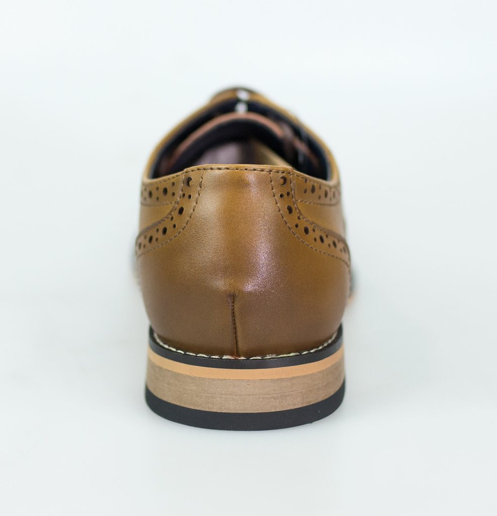 Cavani Horatio Tan Tweed Brogue shoes