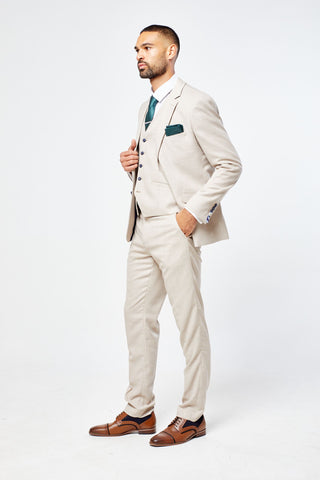 Miami Beige Three Piece Suit