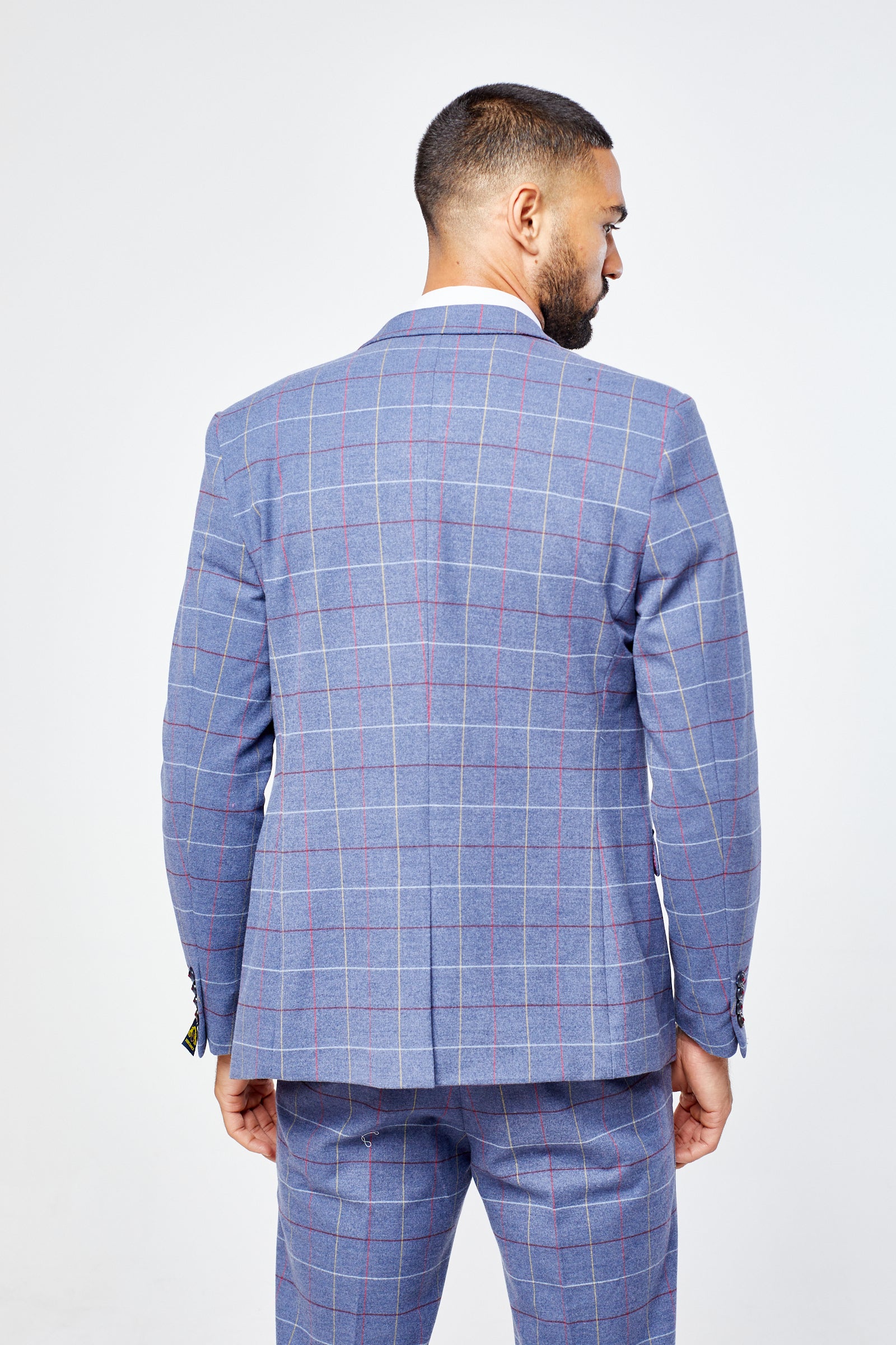 Drake - Sky Blue Check Three Piece Suit