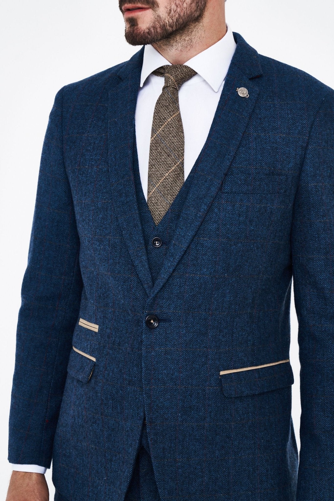 Marc Darcy Dion Blue Tweed Blazer