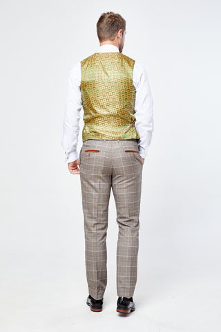 Ray - Tan Check Three Piece Suit