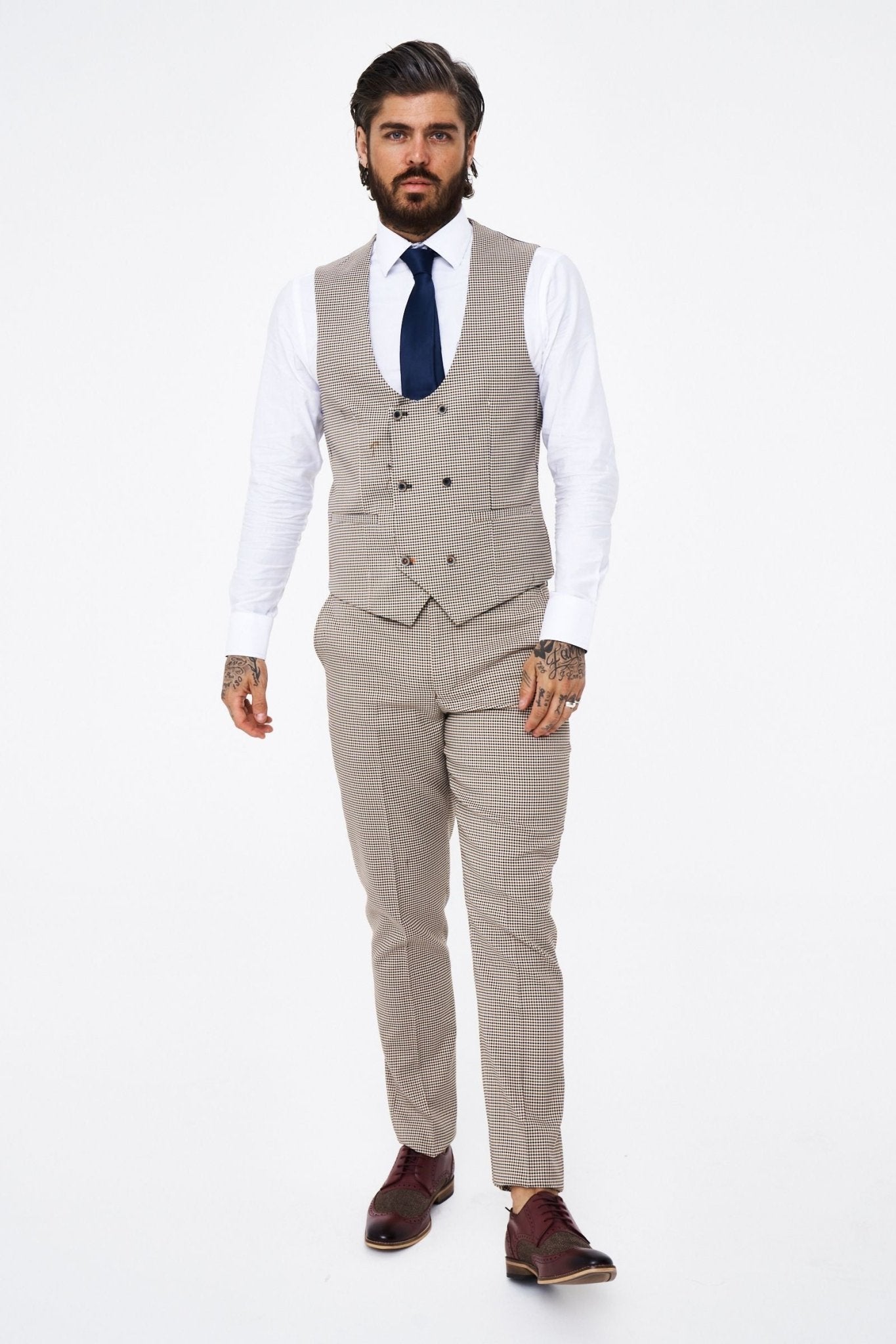 House of Cavani Elwood Houndstooth waistcoat