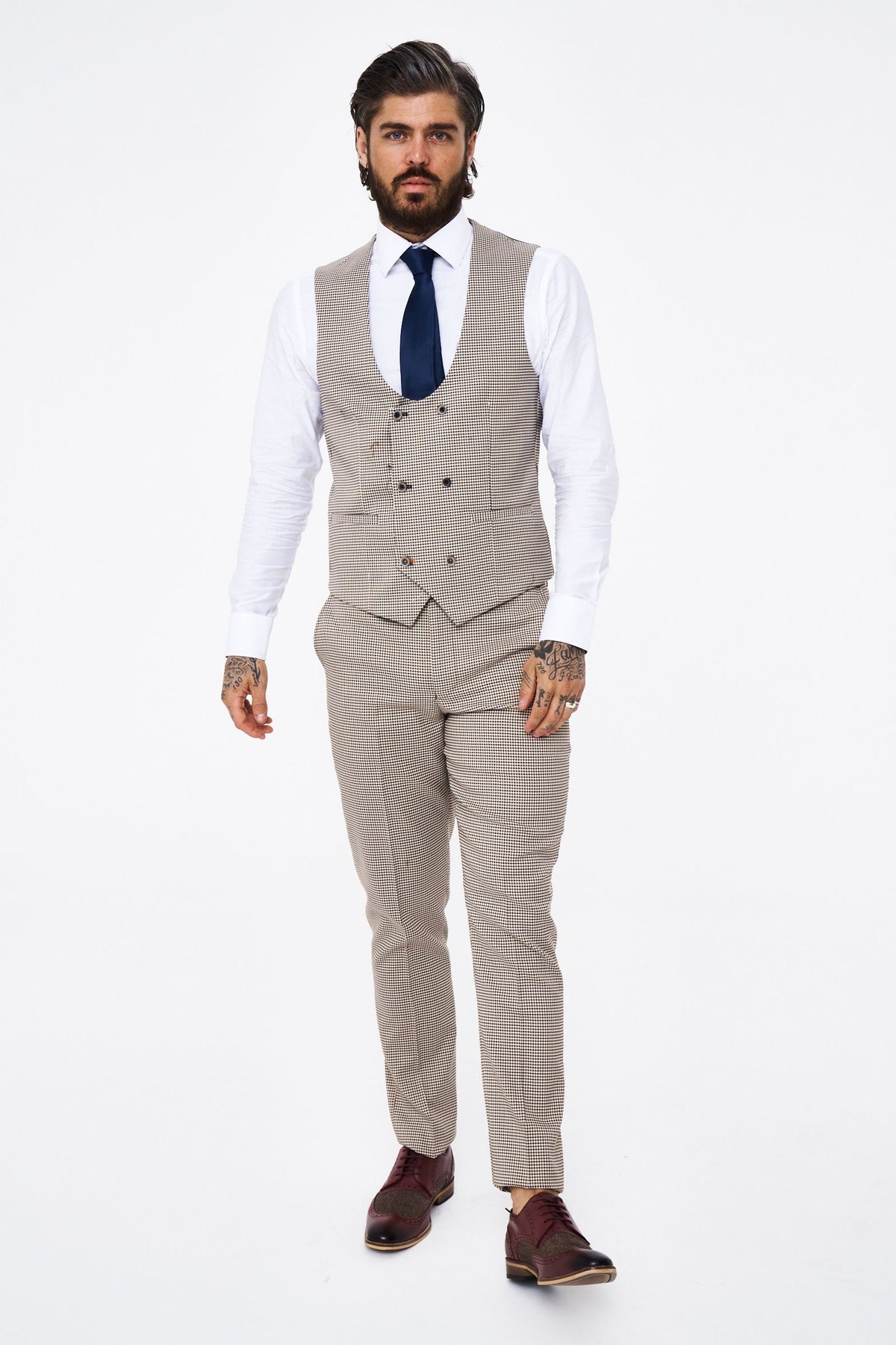 House of Cavani Elwood Houndstooth waistcoat