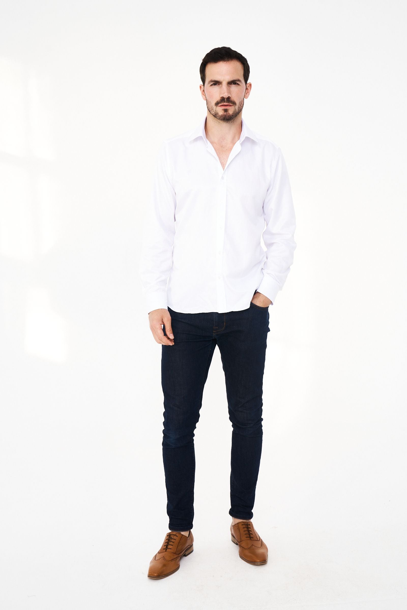 Roso Single Cuff White Shirt