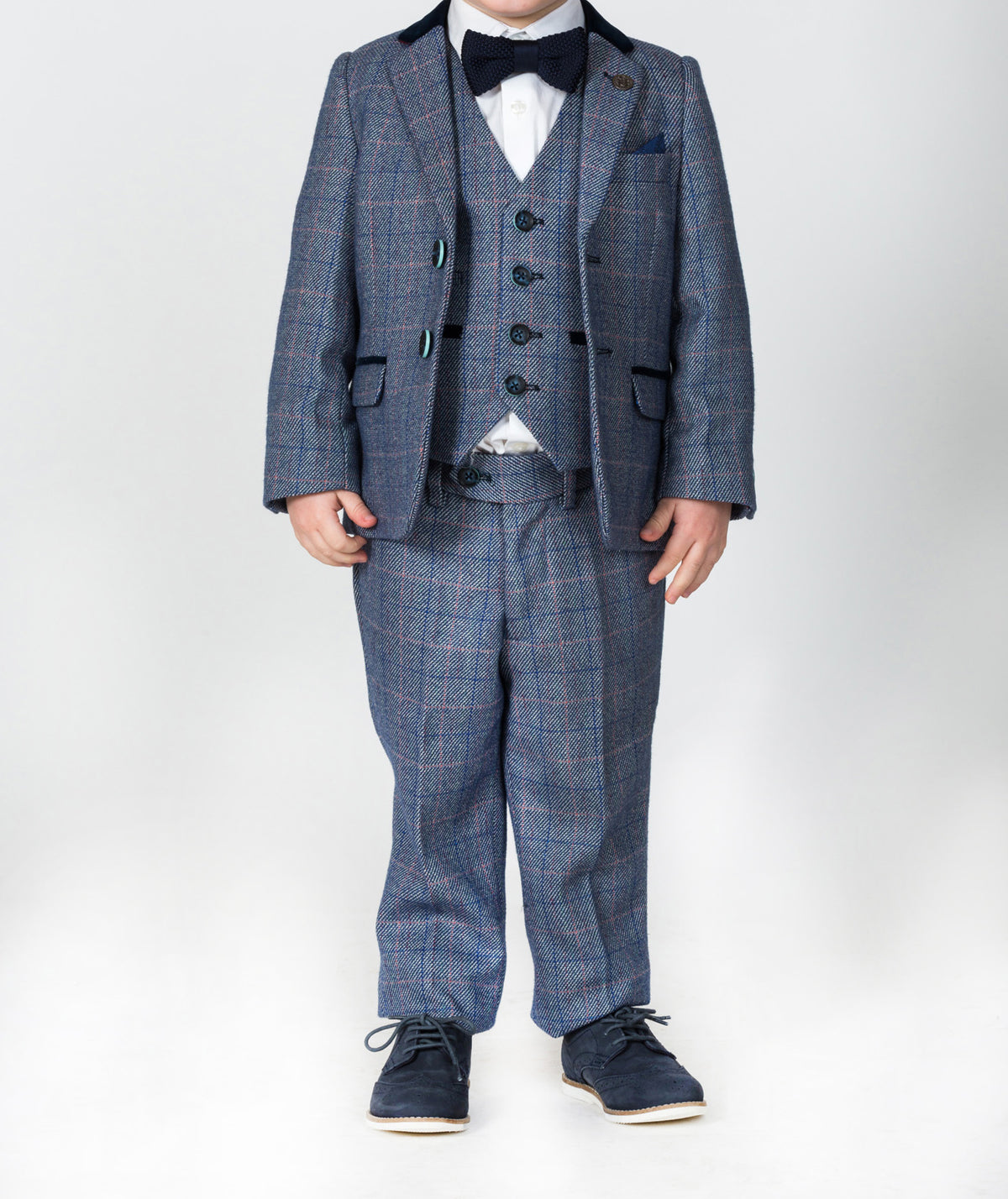Marc darcy Hilton Blue checked children's Tweed Suit