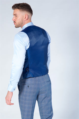 Marc Darcy Hilton Blue Checked Tweed Three Piece Suit