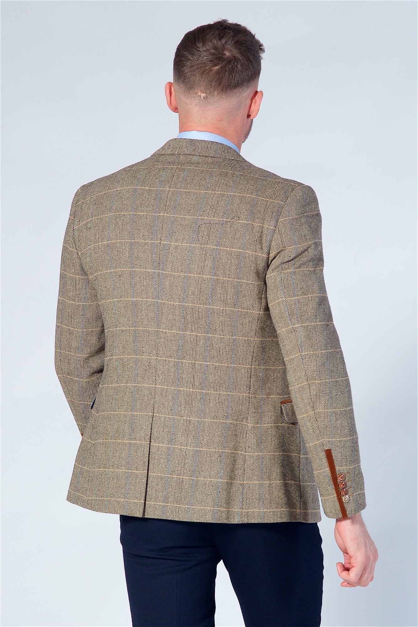 Marc Darcy Ted Tan Tweed Check Blazer