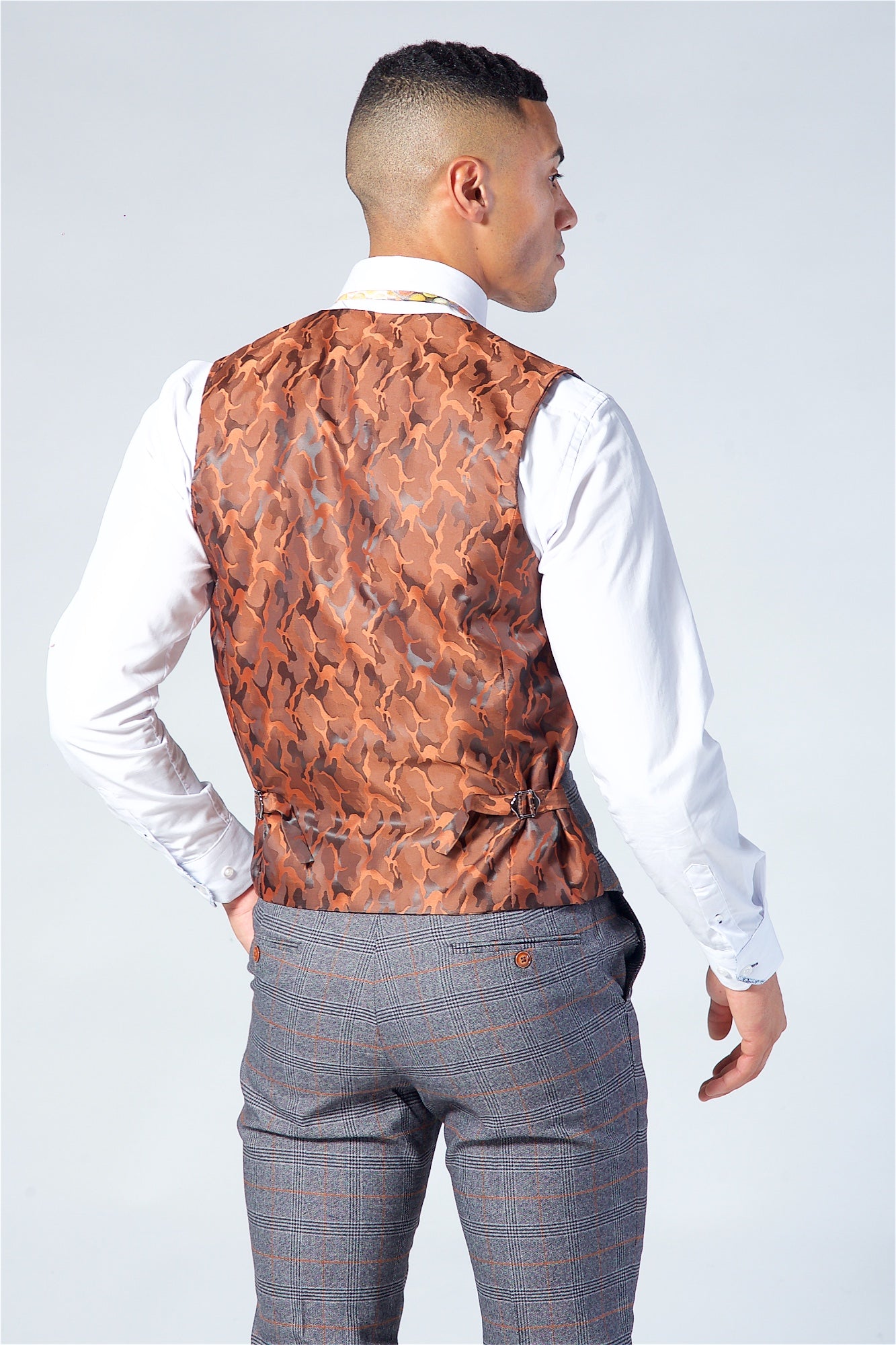 Marc Darcy Jenson Grey Check Suit Three Piece Suit.