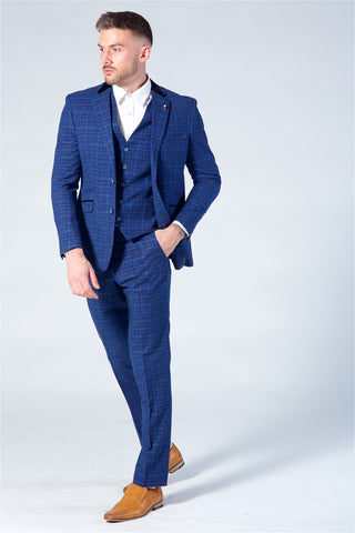 Cavani Kaiser Blue Tweed Three Piece Suit