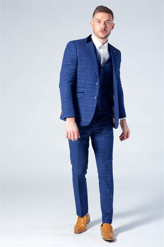 Cavani Kaiser Blue Tweed Three Piece Suit