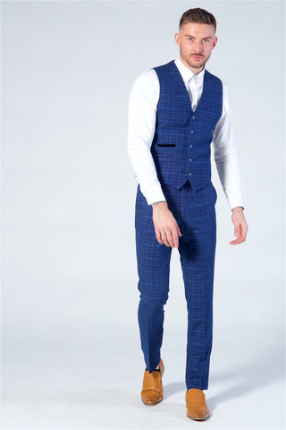 Cavani Kaiser Blue Tweed Three Piece Suit