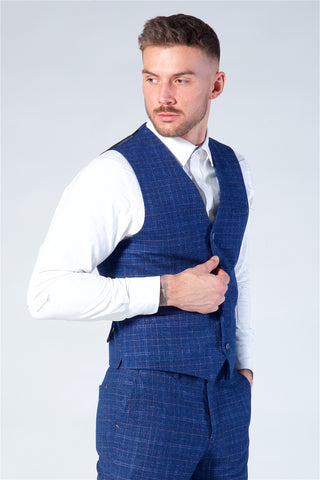 Cavani Kaiser Blue Tweed Three Piece Suit
