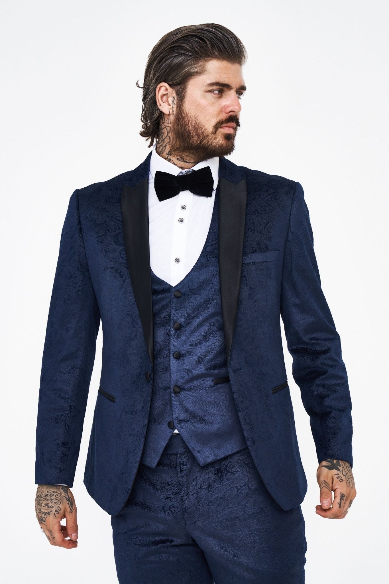 Marc Darcy Simon Velvet Tux Jacquard Blazer