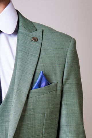 Marc Darcy Sid Moss Green Three Piece Checked Suit