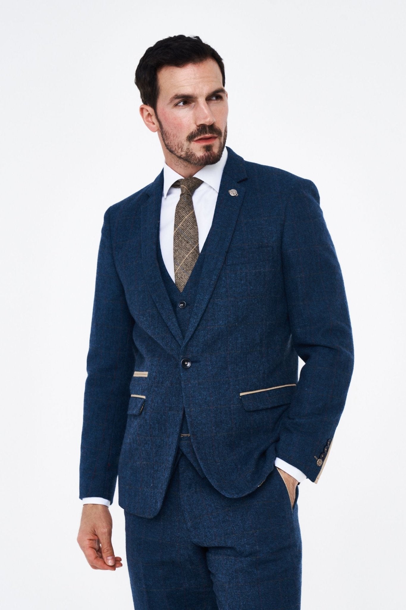 Marc Darcy Dion Blue Tweed Blazer