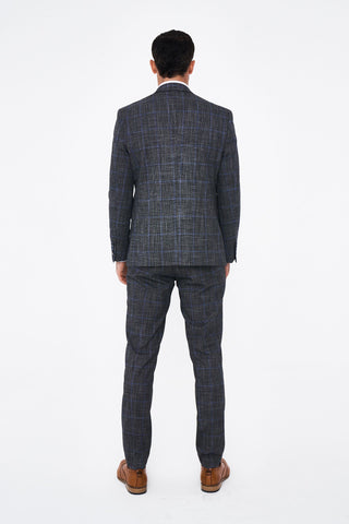 House of Cavani Power Grey Tweed Slim Fit Suit