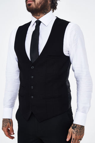 Kelvin - Black Single Breasted Waistcoat