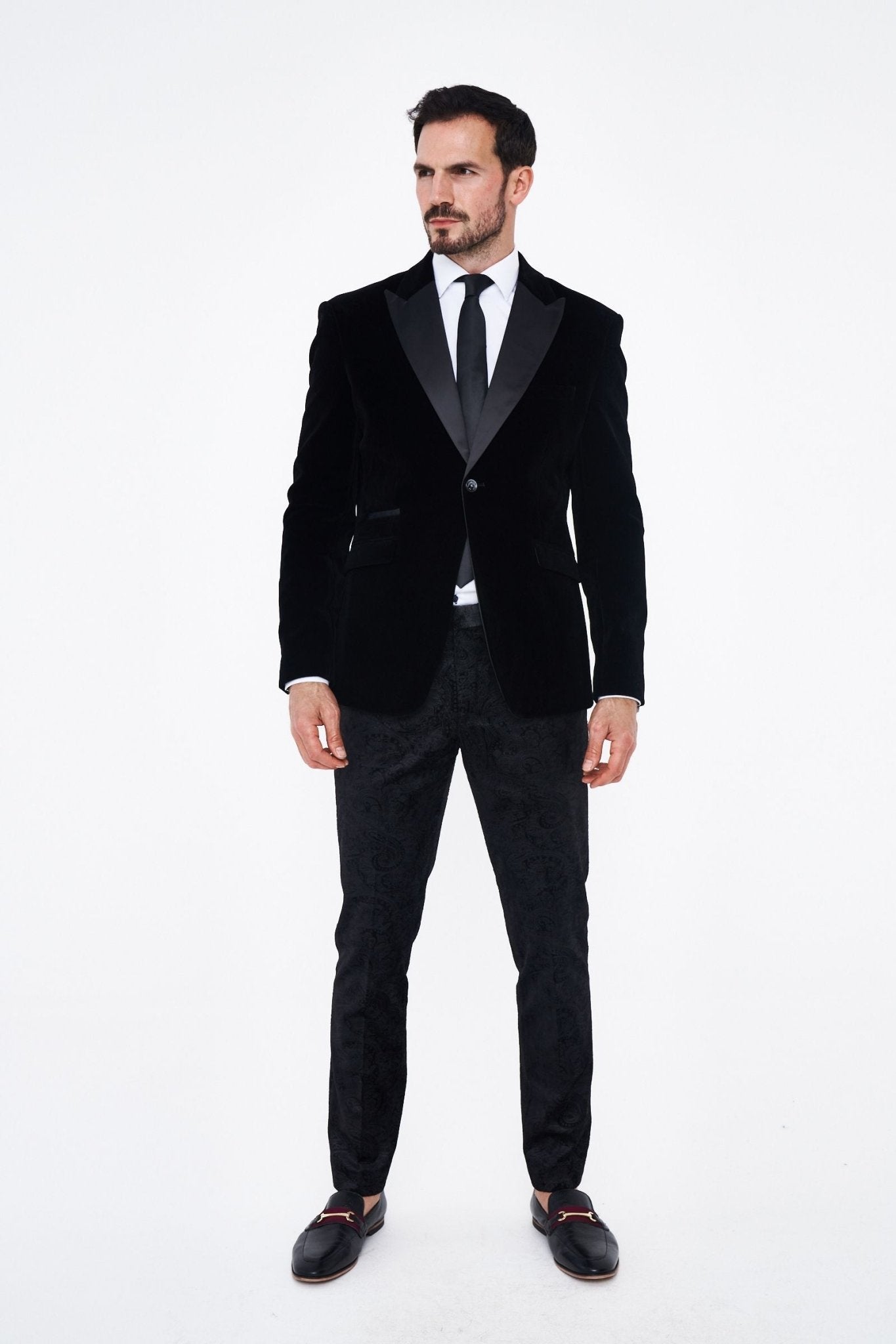 Cavani Rosa Black Velvet Blazer