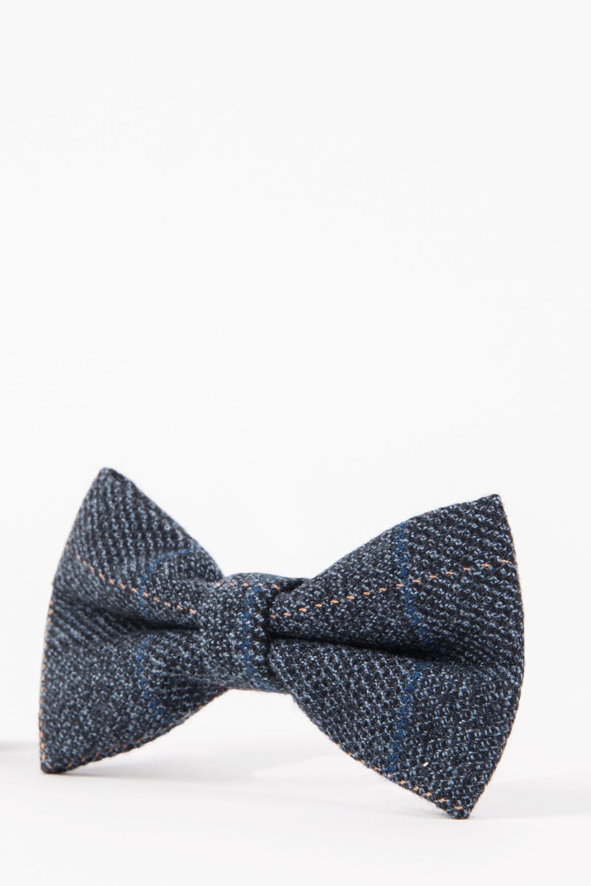 Scott blue tweed bow tie