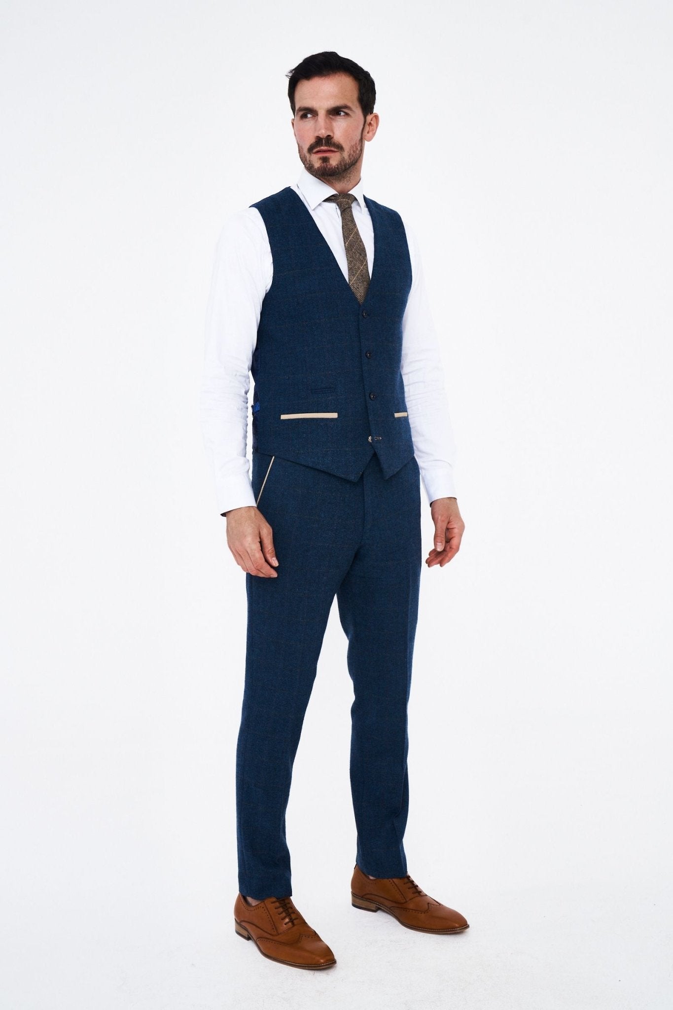 Marc Darcy Dion Blue tweed Waistcoat.